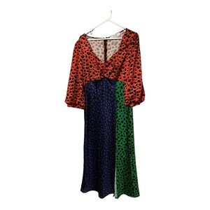 Liquorish Asos satin dress in multi polka dot Size 10